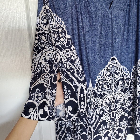 Established 1962 Denim Color Pattern Top - Picture 6 of 7